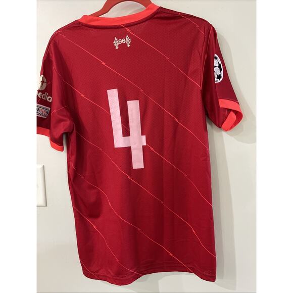 NEW 2021-22 Liverpool FC Home S/S No.6 Thiago Player Issue UEFA CL LFC SIZE MED - Picture 2 of 5